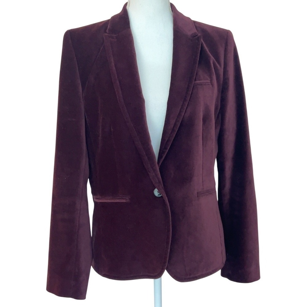 Caroll Paris Plum Velvet Blazer | EU 44 | US 12